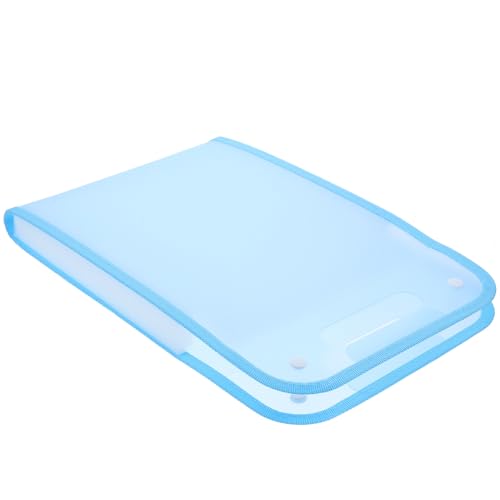 Healeved Carpeta de Archivo Expandible Tipo Acordeón A4 13 Compartimentos Organizador de Recibos y Facturas Estuche Portátil Azul para Oficina Hogar y Escuela