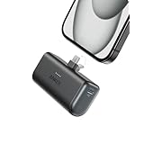 Anker Nano Power Bank 5000 mAh 22,5 W, Ricarica Rapida Connettore USB C Pieghevole Integrato, Compatibile con iPhone 17 Pro Max/Serie 16-12, Samsung S25 Ultra, Huawei, iPad e Molto Altro(Nero)