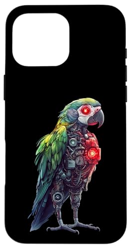 �ʔ����I�E�����{�b�g�������D�ƃT�C�{�[�O�I�E�����{�b�g Robot Parrot Lover Cyborg AI �X�}�z�P�[�X iPhone 16 Pro Max �p