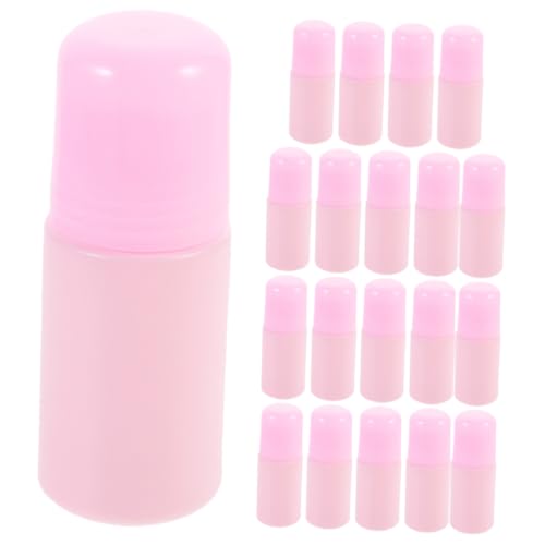 VINTORKY Rollo De 20 Piezas botella de rodillos botella reutilizable Botella de perfume botella de roll-on Rollo de perfume pequeño botellas botella de aceite esencial el plastico rosa
