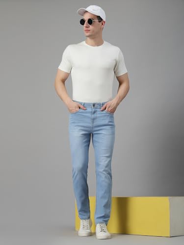 Image of Style Quotient Men Dark Blue Regular Fit Mid Rise Stretchable Jeans