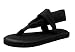 Santiro Black Flat Women Sandals Shoes Yoga Mat Sole Sling Thong Sandals Lightweight Slingback Flip-Flops SSD001B1-40