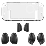 Impugnatura ergonomica personalizzabile per Switch2 Hard Shell Design per un maggiore comfort ed efficienza di gioco (trasparente+nero)