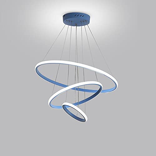 Hängeleuchte Minimalistisch Wohnzimmer Pendelleuchte LED Esszimmerleuchte 3-flammig, 20+40+60cm, Modern Esstischlampe Runden Blau, LED Kronleuchter Schlafzimmer Büro Küche Lüster 48W (Weißes Licht) Hängeleuchte Minimalistisch Wohnzimmer Pendelleuchte LED Esszimmerleuchte 3-flammig, 20+40+60cm, Modern Esstischlampe Runden Blau, LED Kronleuchter Schlafzimmer Büro Küche Lüster 48W (Weißes Licht)