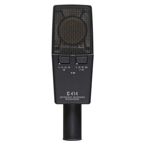 Image of AKG Pro Audio C414 XLS Studio Grade Professional Large Diaphragm Vocal and Instrument Condenser Microphone with Rugged Aluminum Carrying Case. XLR Connector. Gray with Gold