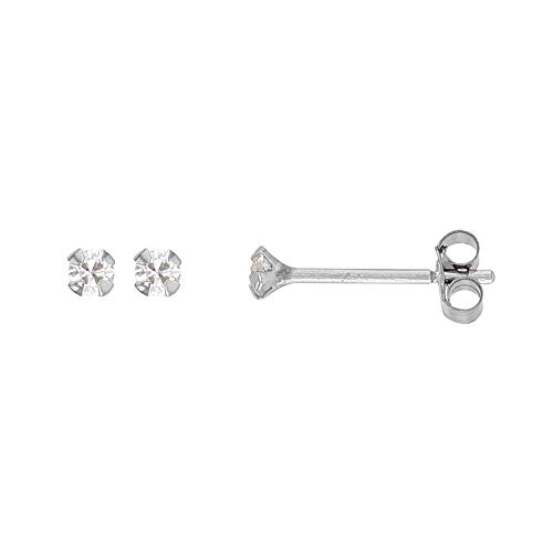 Boucles d'oreilles puce or blanc et oxyde 2mm le cadeau parfait pour célébrer un moment