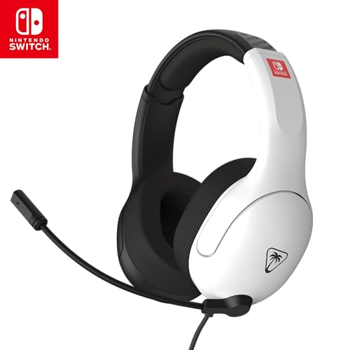Turtle Beach Airlite Fit Black and White Wired Gaming Headset with Flip-to-Mute Mic, Over-Ear Premium Comfort and 40mm Speakers. Officially Licensed for Nintendo Switch