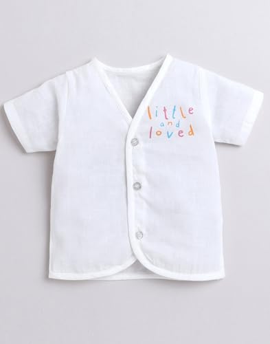 Image of POLKA TOTS 100% Organic Muslin Jhabla for Baby Boys & Girls | Unisex Half Sleeves Front Open Vest for Infants | Ultra-Soft, Breathable & Lightweight Summer Jabla Set | Regular Fit (Pack of 3)