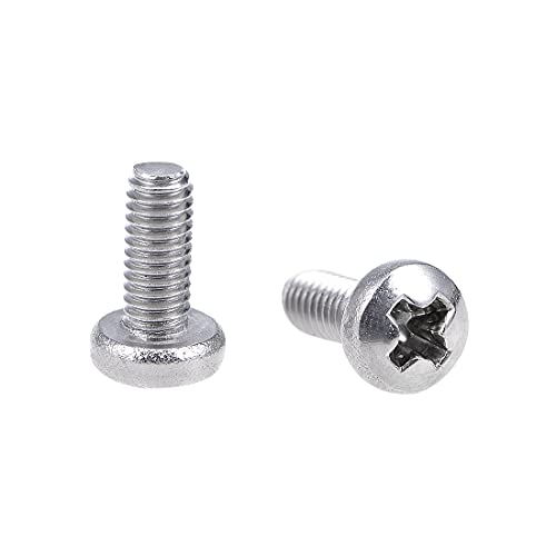 uxcell M2.5x6mm Machine Screws Pan Phillips Cross Head Screw 304 Stainless Steel Fasteners Bolts 30Pcs
