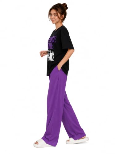 Image of KSHS Womens Korean Night Dress || Full Pyjama Set ||Korean Nightsuit || Women Nightwear ||Round Neck Half Sleeve Nightsuit || Loungewear || Everyday Nightdress Women's Pyjama Sets