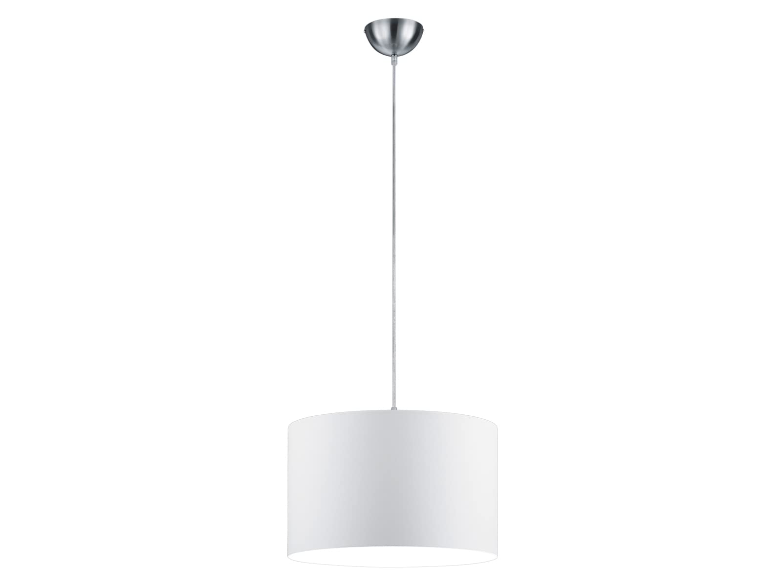 Trio 303300101 Lampadario in Nichel Opaco, Paralume in Tessuto, Bianco