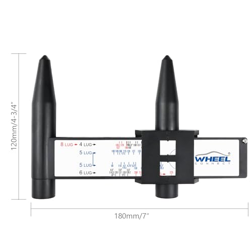 Image of WHEEL CONNECT PCD Gauge,Wheel /Rim Bolt Pattern Measuring Tool, PCD Ruler, Sliding Caliper for 4 5 6 8 Holes, Style-B
