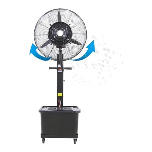 FQMYLTYN Commercial Misting Pedestal Fan with 3rd Gear, Cooling Fan with 42L Water Tank, Large Spray Fan With 90° Oscillation, for Garden Party/Garage/Gym/Office/Workshop/Backyards(55cm/22in)