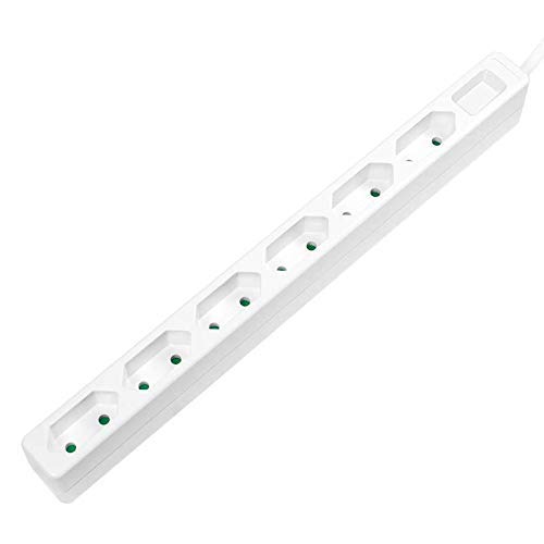 Faconet® Multiprise 6 prises étroites de 1,5 m - Câble de raccordement blanc