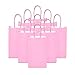 DjinnGlory 100 Pack Small Sized Pink Paper Gift Bags with Handles Bulk for Small Business, Boutiques, Baby Showers, Party Favors & Care Packages, 9x5.5x3.15 Inch