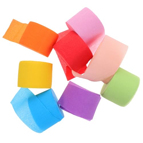SHINEOFI 8 Rollos de Papel Crepé de Colores Surtidos para Decoraciones de Cumpleaños y Bodas Serpentinas de Papel Crepé para Fiestas Accesorios de Reunión Textura Suave y Alta
