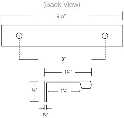 Emtek Cabinet Edge Pull Available in 7 Sizes and 6 Finishes - 87130US15 - (Center to Center 8") - Satin Nickel (US15)