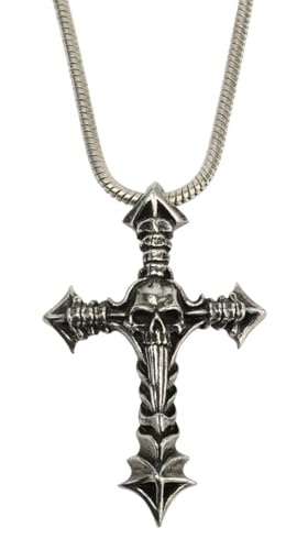 Collier Cruxinomica Alchemy Gothic Femme Noir Argent pour Soirée