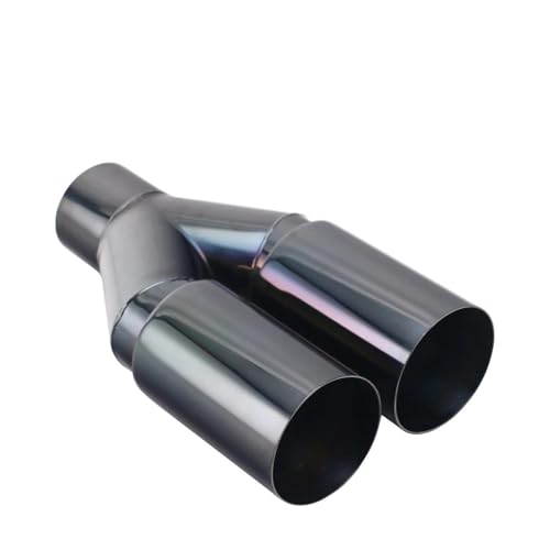 Tubo de escape universal de acero inoxidable doble salida de 76 mm para coche 3