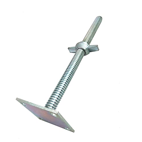 4 pack adjustable leveling jack solid screw jacks with base plate for baker-style scaffolding silver