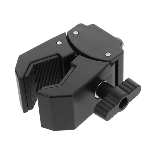 Toddmomy Microphone Stand Clamp: Plastic Clip Adapter for Mic Stand Tripod and Pole Easy Installation Compact and Portable Enhances Stability Black