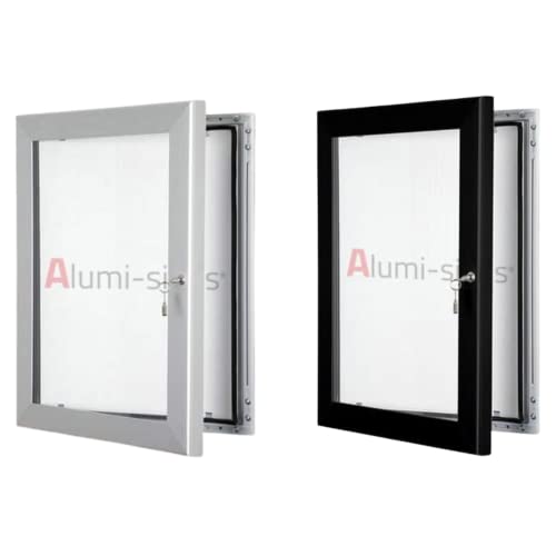 Alumi-Signs Exclusive Outdoor Lockable Noticeboard, Poster Case with External Waterproof Seal, Glazed Shatter-Resistant Cover, Strong Aluminium Frame with Premium Locking System (Black, A3)