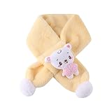Clicitina 2022 Kinder Schal Herbst und Winter Verdickung Cartoon Nachahmung Kaninchen Baby Schal Junge Winter Schal GJ965 (Yellow, One Size)