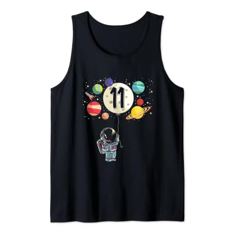 11 Years Old Birthday Boy Gifts Astronaut 11th Birthday Tank Top Cover