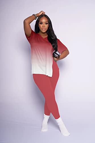 Mrskoala Lounge Sets For Women Two Piece Outfits Pullover Tops And Long Pants Tracksuit Sweatsuits Gradient Pink L #TOP4