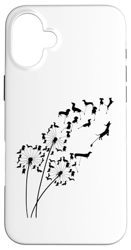 Dandelion DachshundFlower, Floral Dachshund Tree X}zP[X iPhone 16 Plus p