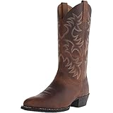 CHUUMEE Men's Fashion Round Toe Embroidered Western Cowboy Boots (Brown,11,11)