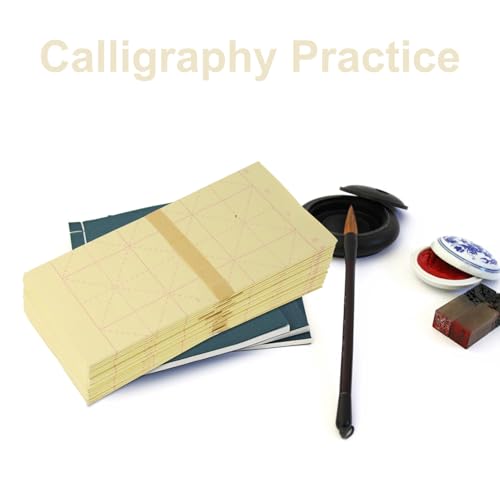 Papel amarillo chino de cuadrículas para practicar caligrafía cómodamente en la escuela 3