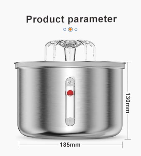 Fuente de agua automática para gatos 2L acero inox miniatura 2