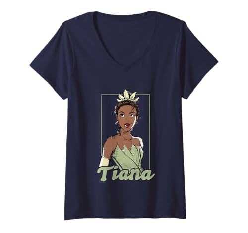 T-shirt Tiana Disney col v femme affichez votre âme de princesse rêveuse