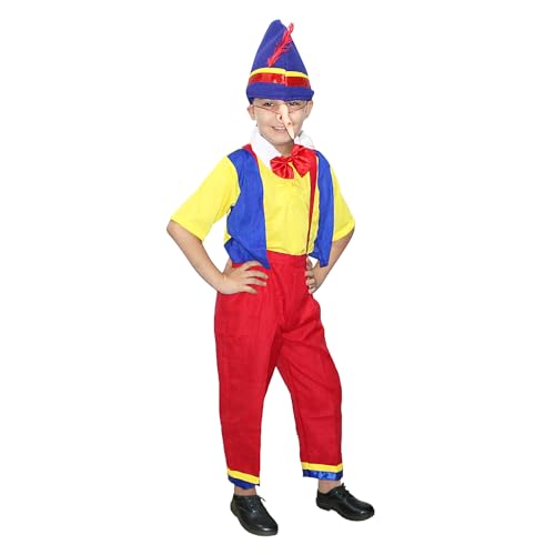 Image of Kaku Fancy Dresses Polyester Pinokeyo Cartoon Costume -Multicolour, 3-4 Years, For Boys