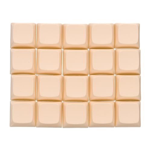 Teclas PBT mecánicas PATIKIL: 20 piezas numéricas en blanco color naranja claro para diseño.