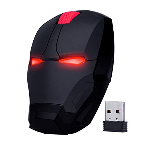 Image of Wireless Iron Man Mouse 2.4G Optical Computer Mouse for Desktop Laptop PC Mac (Black)