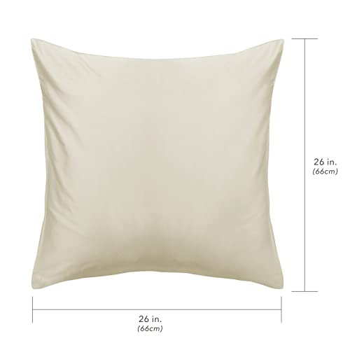 Nate Home By Nate Berkus 300Tc 4-Piece Luxe Cotton Sateen Duvet Cover | Bedding Set From Mdesign - Full/Queen Size - 1 Duvet Cover/2 Pillow Shams/1 Euro Pillow Sham, Antique White (Cream) #TOP4