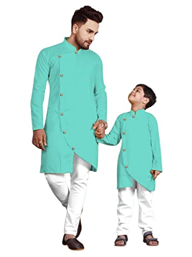 Image of Men's Cotton Blend Kurta Pyjama Set
