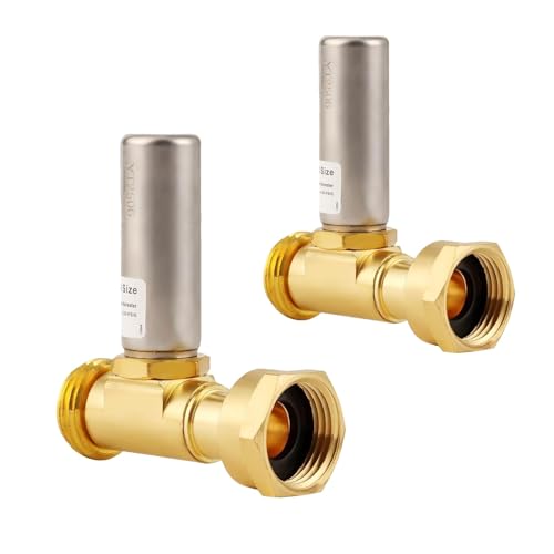 PLUMBINGMASTER Straight Water Hammer Arrestor for Washing Machine, 3/4 Inch Swivel FHT X 3/4 Inch MHT Stainless Steel Chamber and Washers, Absorb Shock and Reduce Noise (2pcs)