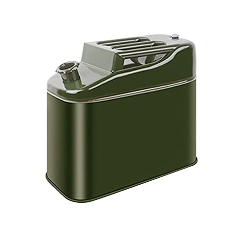Surakey Jerrican Essence en Métal 5L, Étain Épais Bidon de Carburant, Jerrican Carburant Plat avec Couvercle de Sécurité, Bidon de Carburant Homologué Un, Bidon de Réserve Vert pour Essence Et Diesel