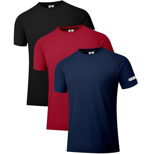 La Mejor Selección de Aca Joe los 5 mejores. 40 Holure 3 Juegos de Sudaderas de Entrenamiento Masculino UPF 40+ Sudaderas Deportivas Camisetas de absorción de Humedad de Fitness seco Camisas Deportivas de Manga Corta...