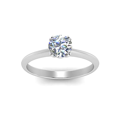 Bague solitaire en diamant conique et argent sterling pour femme