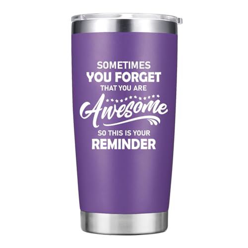 Abledn Inspirierende Kaffeetasse mit Aufschrift "Sometimes You Forget You're Awesome" – Dankeschön, Geburtstagsgeschenk für Frauen, Mutter, Ehefrau, Schwester, Kollegen, Lehrer, 590 ml, Violett