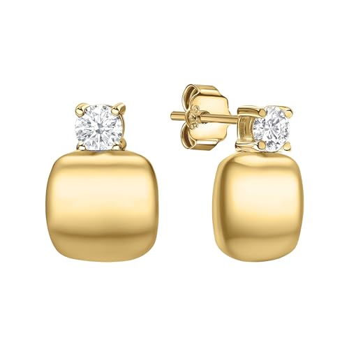 18K Yellow/White Gold Plated Silver Earring With 0.50 TCW Lab Grown Diamond (D-E Color,Round Brilliant Shape,VS Clarity) Earrings For Women, Gift For Her, Jewelry For Women Comes With Gift Box