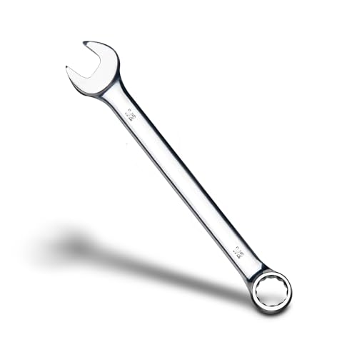 zhax 1/2 SAE Combination Wrench 12 Point Box End 15 Degree Offset Design Mirror Polish Finish Forged CR-V Steel Hand Tools for Mechanics Ideal for Auto and Home Repair