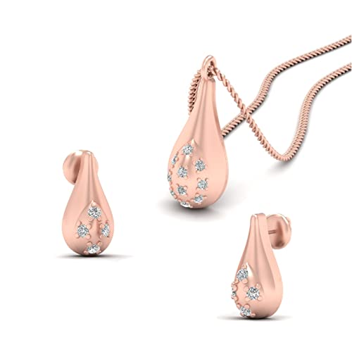 Pendientes de gota con diamante y collar de plata 925 para regalar 2