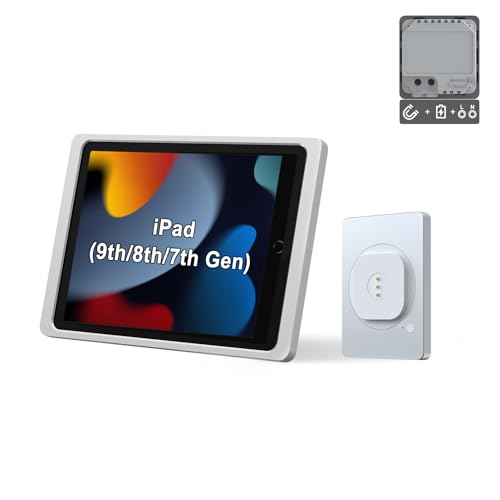 EMONITA Magnetic Wall Mount with Charging Case A7 for iPad (9th / 8th / 7th Generation) 10.2-Inch...