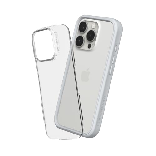RhinoShield Modular Case Compatible with [iPhone 16 Pro Max] | Mod NX - Customizable Shock Absorbent Heavy Duty Protective Cover 3.5M / 11ft Drop Protection - Platinum Gray