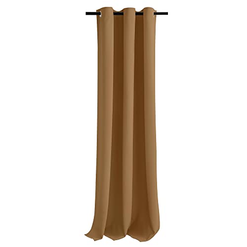 Image of NICETOWN Door Curtain for Doorway Privacy, Curtains 144 inch Length, Room Divider Curtain Cover, Blackout Temporary Insulated Closet Curtain for Bedroom Closet (Gold Brown, 1 Panel, 12ft Tall x 5ft Wide)